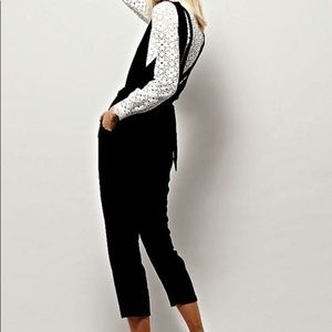 Free People Twisted Velvet Jumpsuit V Neck Overall